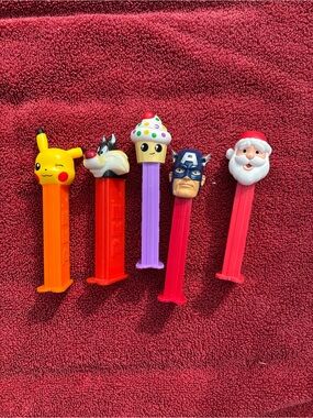 Misc Character PEZ Dispensers Sylvester Cat, Pikachu, Santa, Captain America